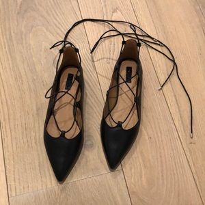 NWT Topshop lace-up flats